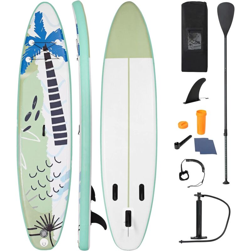 

COSTWAY Tabla de Paddle Sup Board Inflable 335x76x15cm Cocoteros Superficie Antideslizante con Accesorios Sup, Bolsa de Transporte Impermeable y Remo
