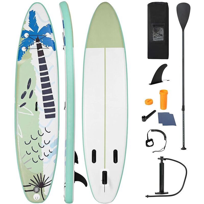 

COSTWAY Tabla de Paddle Sup Board Inflable 335x76x15cm Cocoteros Superficie Antideslizante con Accesorios Sup, Bolsa de Transporte Impermeable y Remo