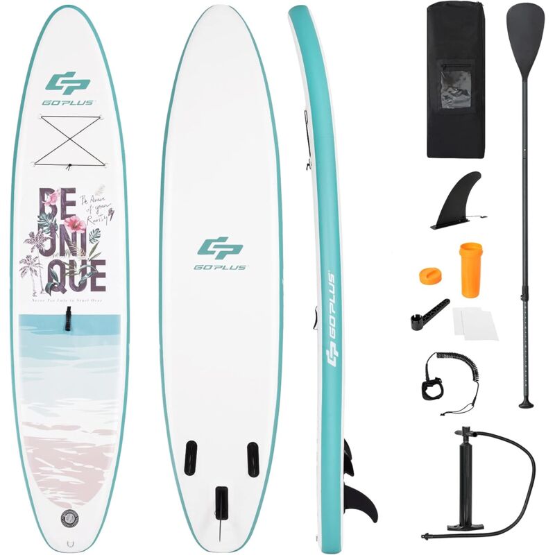 

COSTWAY Tabla de Paddle Sup Board Inflable 335x76x15cm Superficie Antideslizante con Accesorios Sup, Bolsa de Transporte Impermeable y Remo Regulable