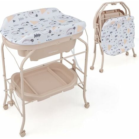 Table à langer naturelle pour bébé, plateau à langer sur roues,  organisateur de table à langer, table à langer, table pour chambre de bébé  -  Canada