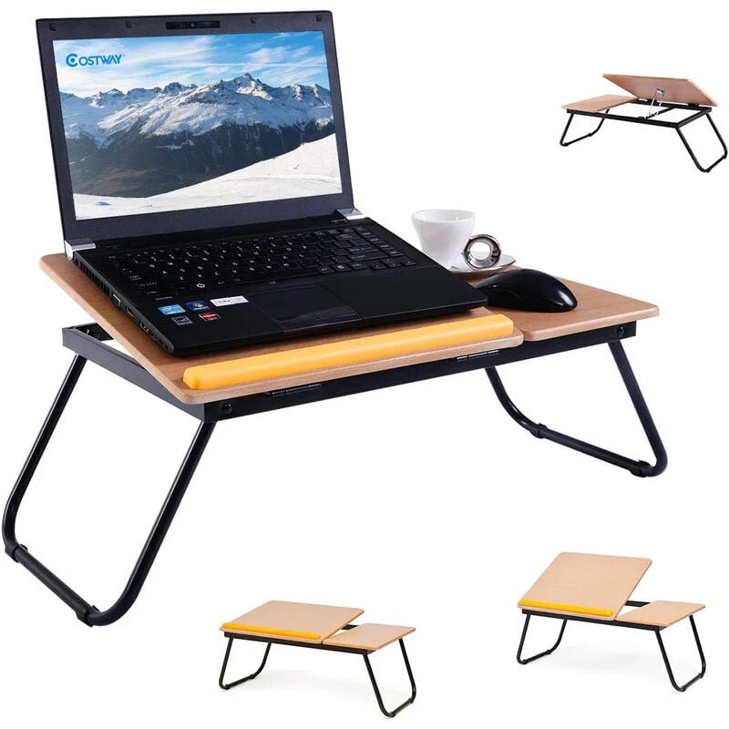 COSTWAY Table  de Lit  Pliable Table  Portable pour 