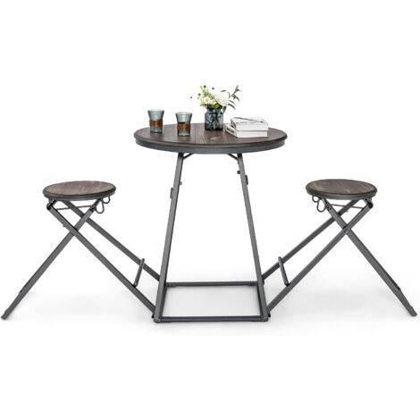 Costway – Table haute pliable pour 2 personnes – Métal et MDF – Dimensions 206,5 x 77,5 x 90 cm – Style industriel pour cuisine et bistro