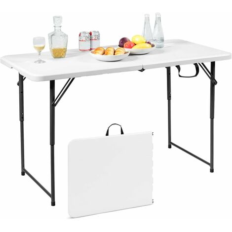 COSTWAY Table Pliante, Table de Pique-nique avec 3 Hauteurs Réglables, Table de Salle à Manger Portable pour Camping, Fête