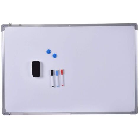 COSTWAY Tablero de Pizarra Magnético Whiteboard Placa Notas con Marco de Aluminio Muchos Tamaños Disponibles (90  60CM)