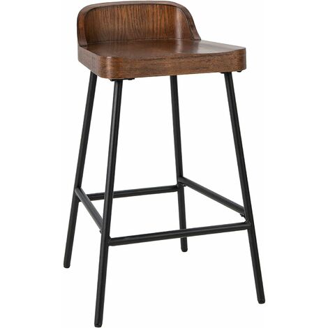  Taburetes de bar con respaldo bajo, juego de 2 sillas de bar de  altura fija de madera, taburete de desayuno de altura de mostrador,  taburetes de bar para isla de cocina