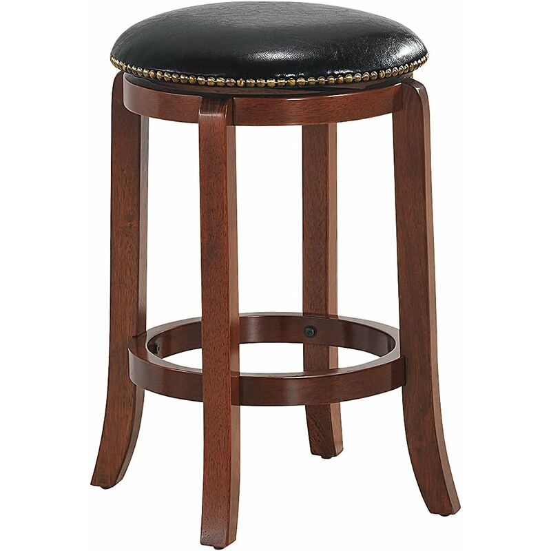 

Taburete de Bar Giratorio 61 cm, Taburete Rústico, Silla de Bar de Madera - Costway