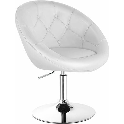  Silla de tocador para sala de estar, silla de maquillaje, silla  giratoria con respaldo redondo, altura ajustable, de piel sintética, silla  moderna para sala de maquillaje, escritorio pequeño, color : Hogar