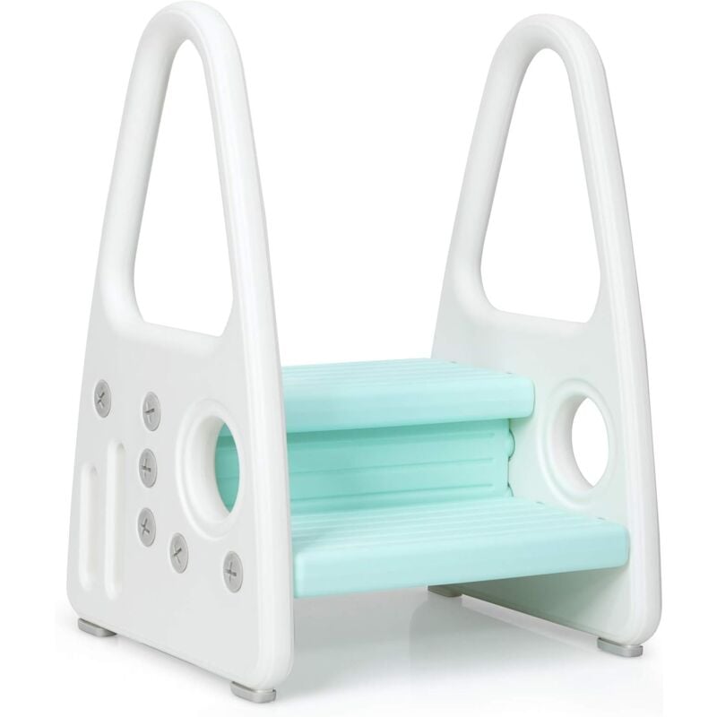 

Taburete para Niños de 2 Niveles Escalera Multiusa Plástica Escalón Infantil para Habitación de Niño Cocina Baño (Azul) - Costway