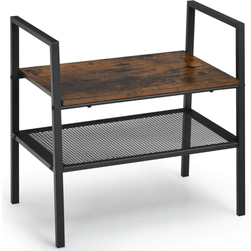 Tagère de Rangement Empilable à 2 Niveaux, 54 x 32 x 52 cm, Étagère à Chaussures avec Structure en Métal, Style Industriel - Costway