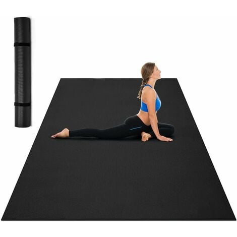 LFS Grand tapis de yoga, extra épais et large (184 cm x 80 cm x 10 mm),  antidérapant double face pour entraînement à domicile, tapis de yoga  anti-déchirures pour pilates, fitness, gym
