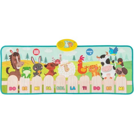 COSTWAY Tappeto Musicale, Tappetino per Pianoforte con 10 Animali, 10 Tasti e 10 Canzoni, Giochi Bambini 1 Anno, Regalo per Ragazzi