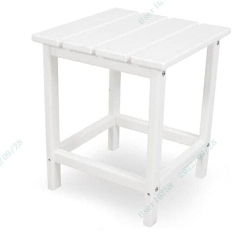 COSTWAY Tavolino da Giardino Quadrato per Esterno, Tavolo Adirondack in HDPE Resistente alle Intemperie, per Interno ed Esterno Patio, Portico, Giardino, Facile Manutenzione (Bianco)