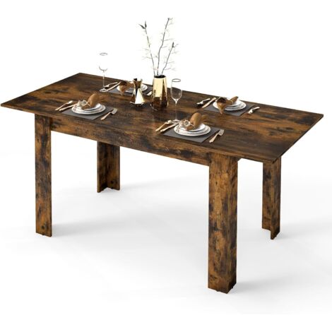 COSTWAY Tavolo Allungabile da Pranzo per 4-6 Persone, Tavolo Consolle Estensibile, Tavolo Moderno da Cucina, Soggiorno e Sala da Pranzo, 158 x 70 x 76 cm, Nero (Caffè)