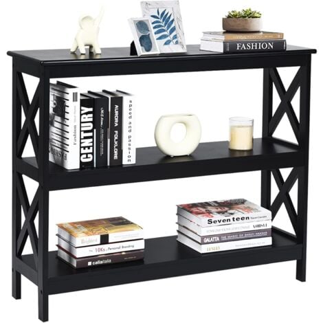 COSTWAY Table Console d'Appoint Industrielle �� 3 Niveaux, Table Console Table de Canap��, Meuble pour Entr��e, Couloir, Salon, 100 x 30 x 80 cm
