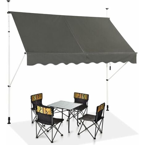 Tenda da sole motorizzata 300 cm estensione 200 cm grigio scuro con  interruttore