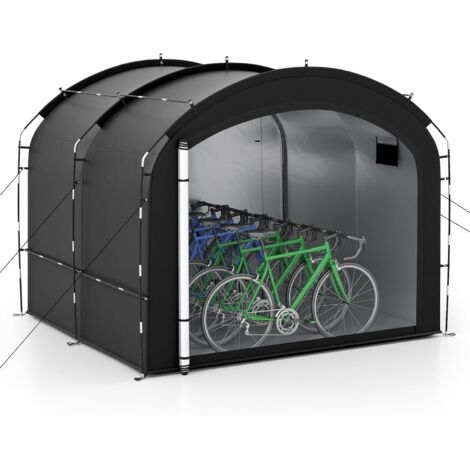 COSTWAY Tenda Rimessa per Biciclette, Copertura Esterna per Biciclette con Tessuto Impermeabile, Doppie Porte con Cerniera, Borsa per Trasporto, Rifugio Portatile per Biciclette in Giardino, Prato