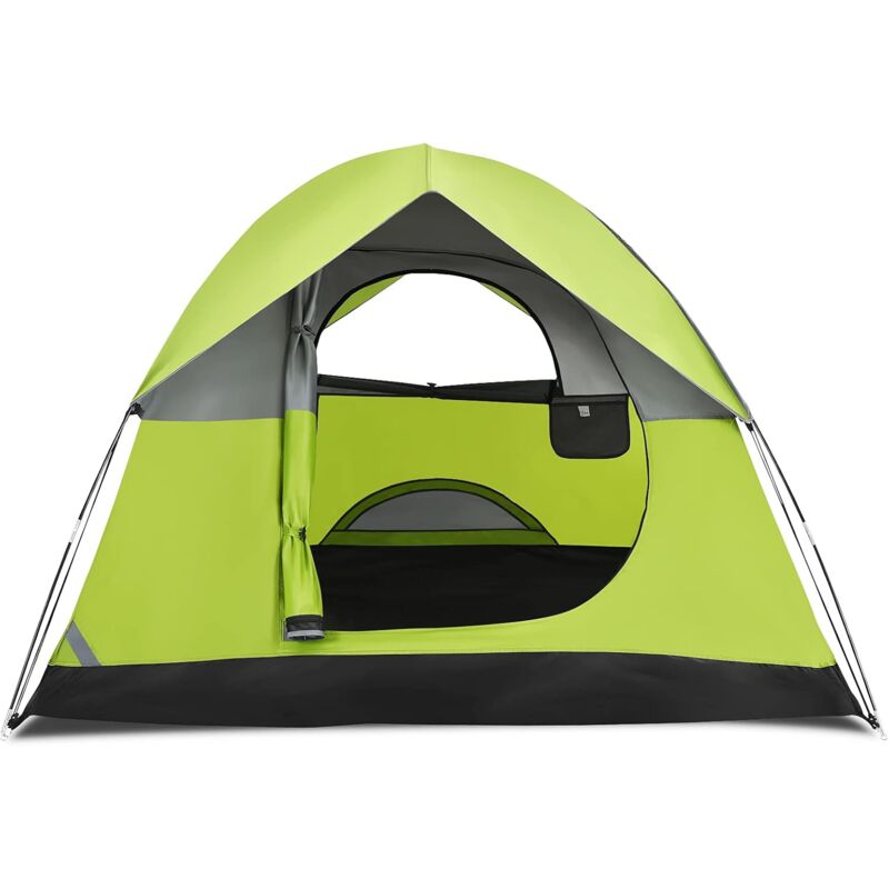 Tente de Camping Double Couche Tissu Oxford Imperméable Sac 2 Cordes Coupe-vent 2 Personnes - Costway