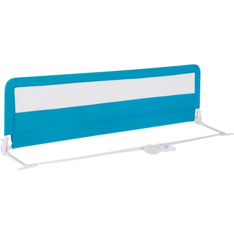 COSTWAY Toddlers Bed Rail Guard 180CM Foldable Baby Bed Rail-Blue