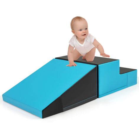 COSTWAY Toddlers Step and Slide Climber for Infants Toddler Soft Play Set-Black