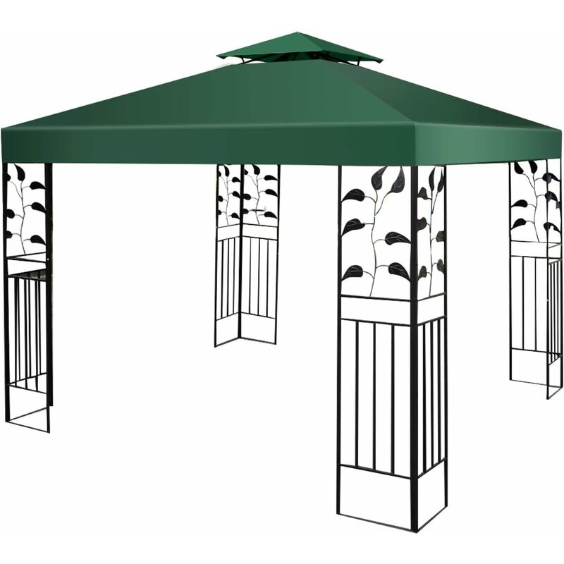 Toile de Rechange en Polyester Impérméable de Jardin pour Pavillon Tonnelle 3 x 3 M Vert - Costway