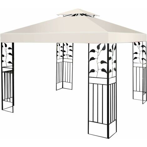 Costway – Toile de rechange imperméable 3 x 3 m – Polyester beige résistant aux UV – Fixation renforcée pour tonnelle et pavillon