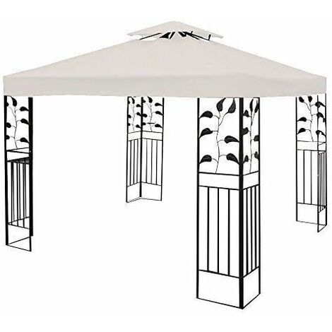 COSTWAY Toile de Toit de Rechange en Polyester pour Pavillon Tonnelle Tente 300 x 300 cm Couleur au Choix (Beige)