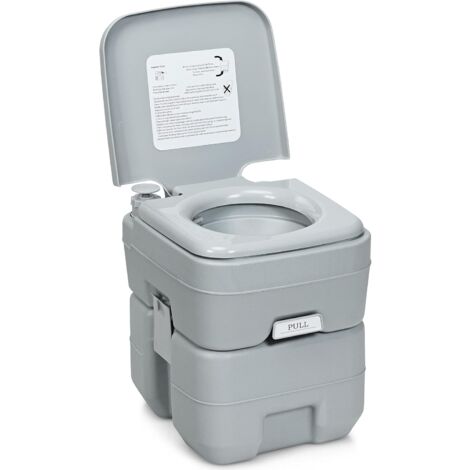 Costway – Toilette chimique portable 20L – HDPE résistant à la corrosion – Vanne étanche pour éviter fuites et odeurs – Pour camping et caravane