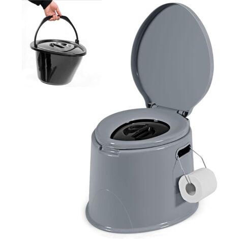 Costway – Toilette sèche portable 5L – Seau intérieur amovible – Charge max 200 kg – Pour camping et randonnée – Matériaux PP de première qualité