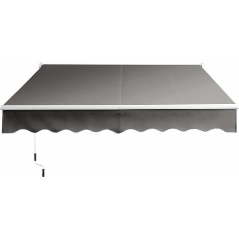 COSTWAY Toldo Plegable de 2,95 x 2,5 m toldo para Sol Toldo Retráctil de Marco y Manivela de Aluminio para Balcón y Veranda (Gris Oscuro)