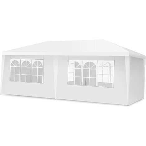 Costway – Tonnelle de jardin 3x6m – Acier résistant à la rouille – 4 parois amovibles – 2 portes à fermeture éclair – Sac de transport inclus - 3x6m-18