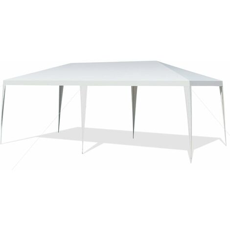 Costway – Tonnelle de jardin 3x9m – Surface 27m² – Métal et PE 90g/m² – Capacité 15-18 personnes – Installation rapide sans outil - 3x9m-27