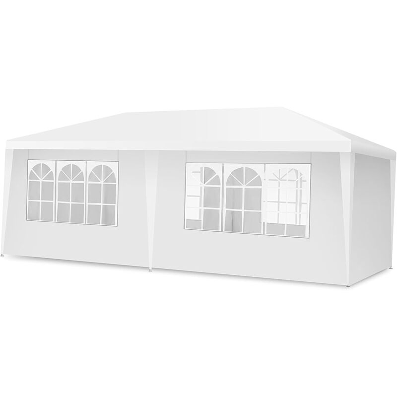 Tonnelle de Jardin Extérieur/Barnum 3x6m-18㎡ Tente de Réception avec 4 Parois Amovibles 2 Porte Fenêtre sur Côté Sac de Transport - Costway