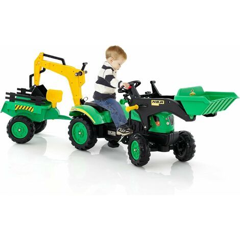 Homcom Tractor Eléctrico Con Remolque Para Niños 3-6 Años 136
