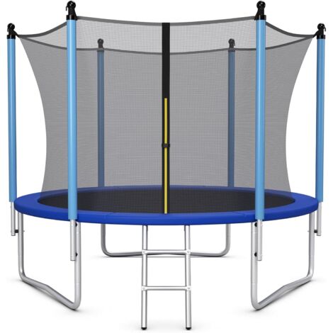 Costway – Trampoline extérieur rond Ø244 cm avec filet de sécurité – Cadre en acier – Charge 100 kg – Pour enfants 6 ans et plus – Résistant aux intempéries
