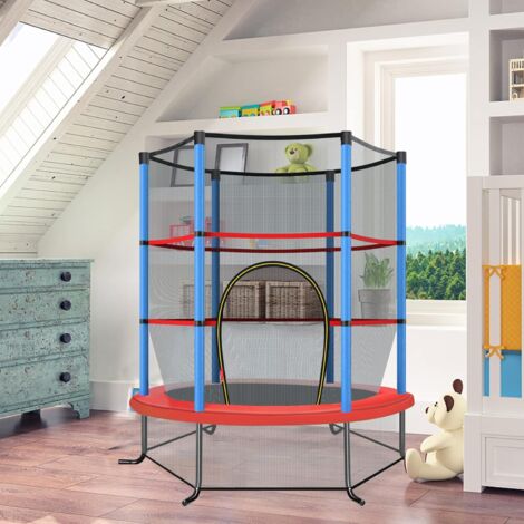 Costway – Trampoline pour enfants Ø165 cm – Filet de sécurité 360° – Charge max 135 kg – Structure acier – Tapis de saut 109 cm – Installation rapide