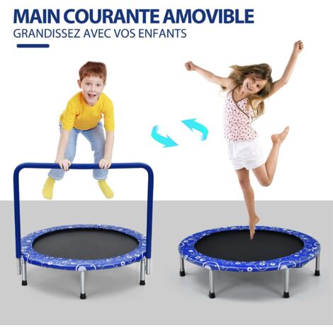 Costway – Trampoline pour enfants pliable Ø 92 cm – Housse de sécurité matelassée – Poignée amovible – Charge maximale 150 kg – Utilisation intérieure/extérieure