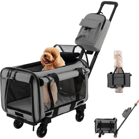 COSTWAY Transportbox Katze, Hunde Tragetasche Mobil