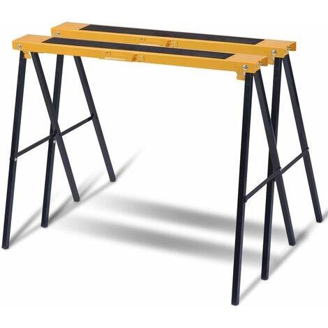 Costway – Tréteaux pliables et portables pour sciage en métal – Charge max 250kg – Dimensions 99,5 x 48,5 x 78 cm – Surface antidérapante