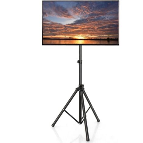 COSTWAY Tripod TV Stand 5-position Height Adjustable Swivel TV Floor Stand Non-slip Foot