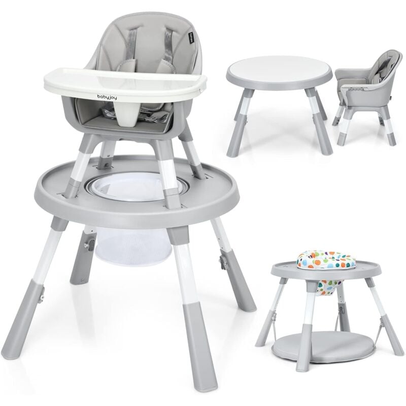 

Trona 6 en 1 para Niños, Trona con Altura Regulable para Niños con Bandeja de 2 Niveles y Cesta, Set Mesa y Silla con Bloques - Costway