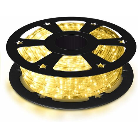 COSTWAY Tubo Luminoso a LED 30 m, 1080 LED Lampadine Decorazioni per Interni ed Esterni, per Camere, Giardini, Natale, Matrimoni, Feste (bianco caldo)