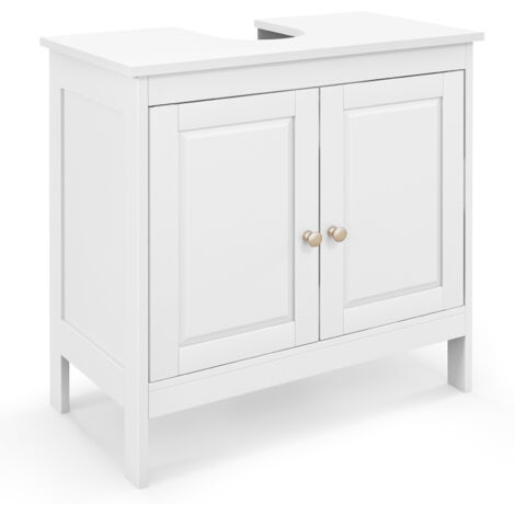 COSTWAY Under Sink Cabinet Freestanding Bathroom Vanity Cabinet w/ 2 Doors