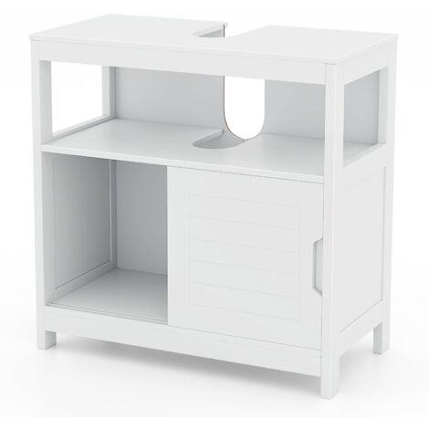 COSTWAY Under Sink Vanity Cabinet Bathroom Sink Cupboard w/U-shaped Cut-out Design