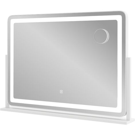 COSTWAY Vanity Mirror 80 x 55 CM Large Makeup Mirror with Lights-White