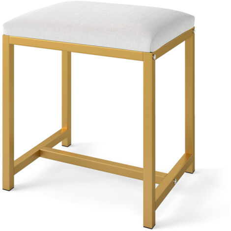 COSTWAY Vanity Stool Small Makeup Chair with Soft Padded Cushion-Gold