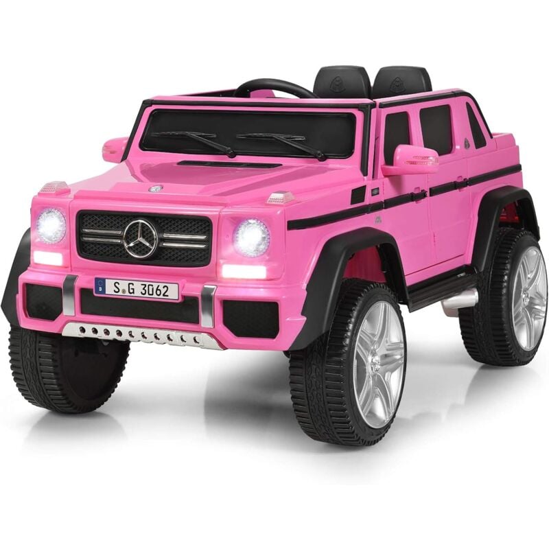 

Vehículo G650-S 12 V para Niños, Jeep de Batería con Suspensiones de Muelles, Luces LED, Vehículo Eléctrico con Control (Rosa) - Costway