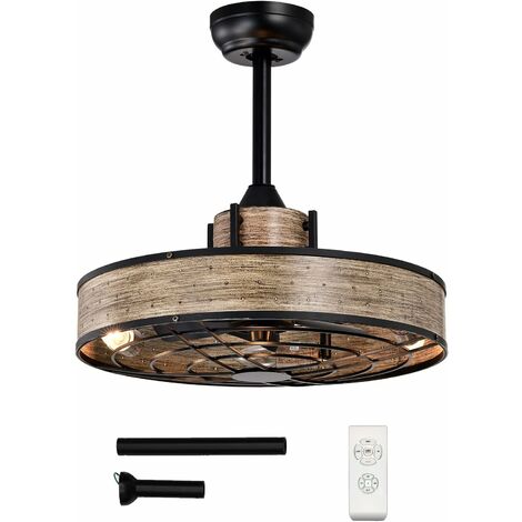 Ventilatore lampadario a soffitto 65W con 5 pale in legno e inserti pa