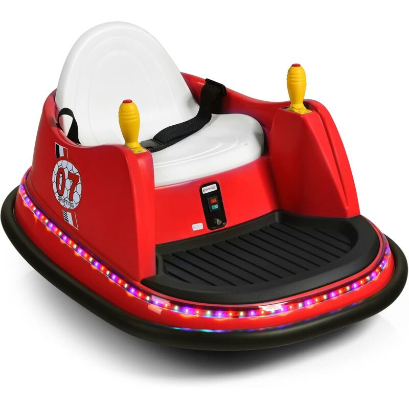 Voiture Auto Tamponneuse &Eacute;lectrique 6V pour Enfants 2-5 Ans, avec T&eacute;l&eacute;commande, 57x75x42cm Rouge