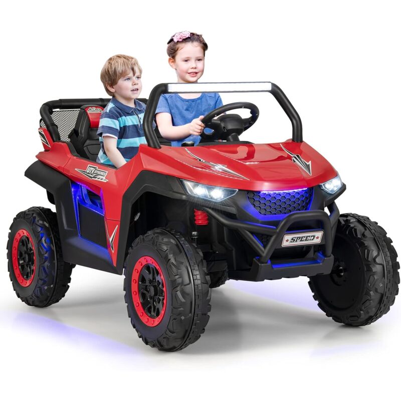 Voiture Electrique Enfant 12 v avec 2 Places et Télécommande 2,4G, Quad Électrique avec Démarrage Lent pour 3-8 Ans,Vitesses 2-4 KM/H,Ceinture de