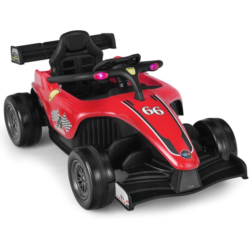 Costway - Voiture Électrique 12 v pour Enfants - F1 Racing- 2 à 5 km/h- Télécommande, Musique, Lumières - Enfants de 3 à 7 Ans - Rose